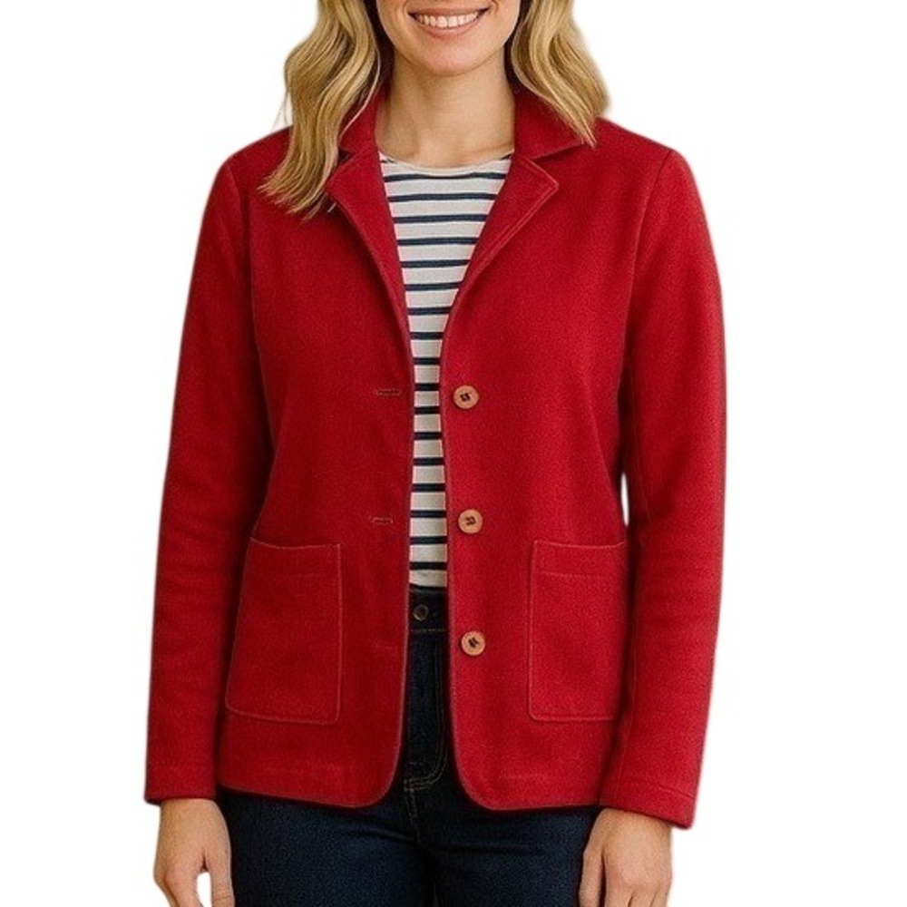 Tahari Red Button Up Blazer